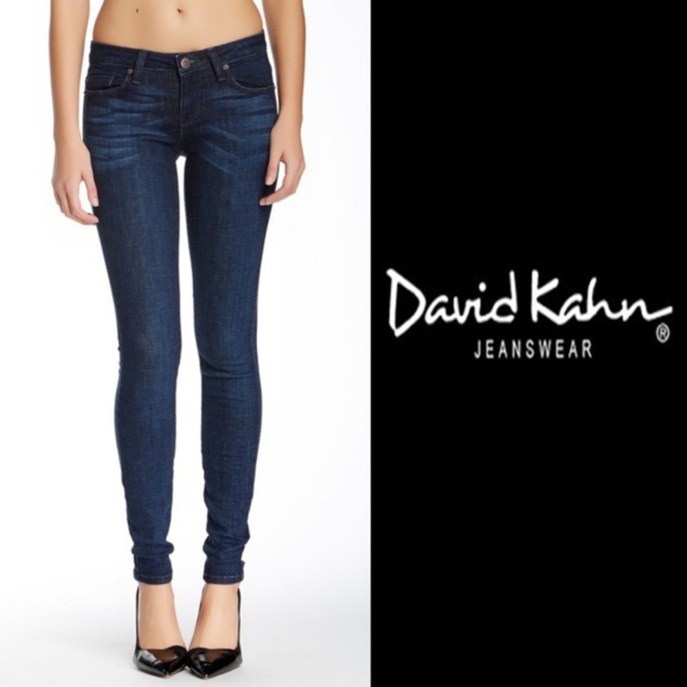 David Kahn Dark Wash Mid Rise Skinny Jean